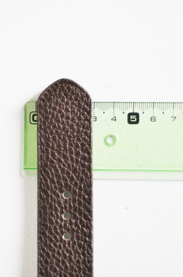 Bracelet cuir marron réglable boucle dorée 25.5mm, x1 (G8494)