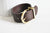 Bracelet cuir marron réglable boucle dorée 25.5mm, x1 (G8494)