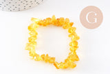 Bracelet élastique chips citrine naturelle chauffee 50mm, x1 (G5667)