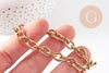 Bracelet grosse maille acier 304 inoxydable doré 14k 22cm, x1 (G4198)