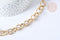Bracelet grosse maille ronde acier 304 inoxydable doré IP 21.3cm, x1 (G7801)