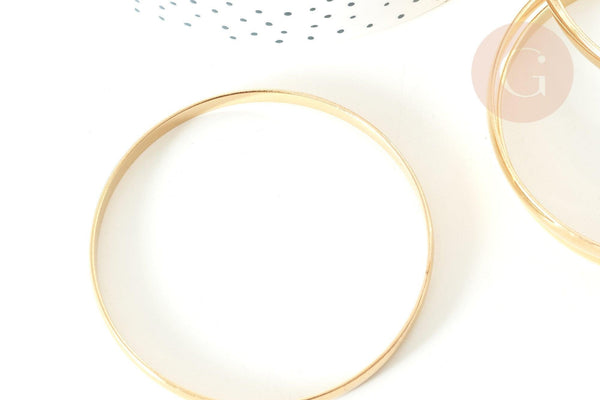 Bracelet jonc lisse 5.5mm acier 304 inoxydable doré 68mm, bracelet sans nickel, x1 (G7737)