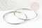 Bracelet jonc lisse rond 3mm acier 304 inoxydable platine 65mm,(Légères traces à la jointure) x1 (G9259)