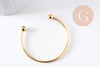 Bracelet jonc ouvert finition boule 2mm acier 304 inoxydable doré 60mm, x1 (G10311)