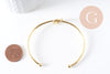Bracelet jonc ouvert noeud 3mm laiton doré 53x62mm, x1 (G10312)