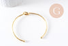 Bracelet jonc ouvert noeud 3mm laiton doré 53x62mm, x1 (G10312)