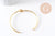 Bracelet jonc ouvert noeud 3mm laiton doré 53x62mm, x1 (G10312)