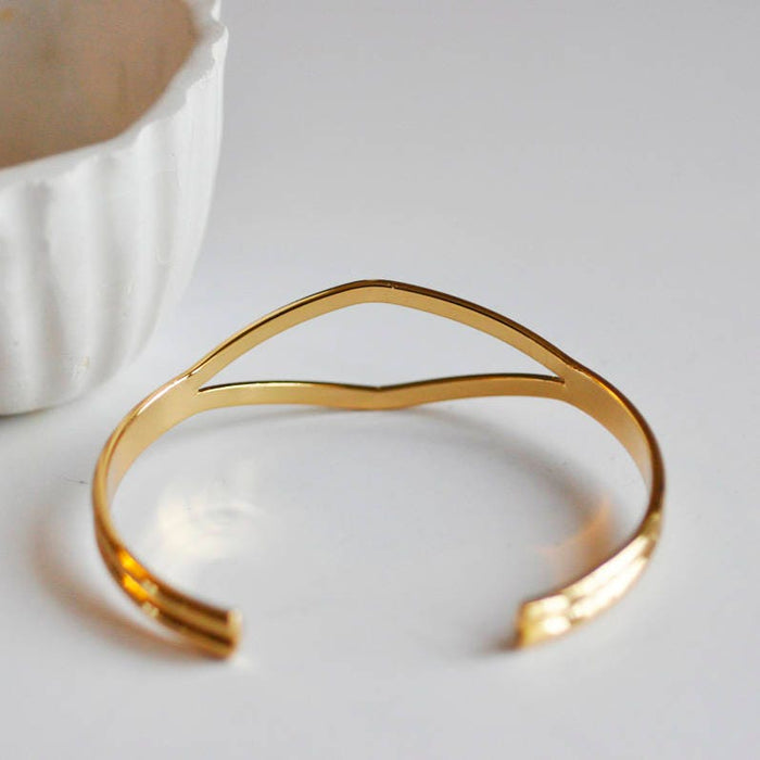 Bracelet jonc ouvert réglable 16k 64mm, x1 (G10174)