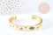 Bracelet jonc réglable doré 16k zircons oeil protecteur 60x48mm, x1 (G4258)