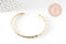 Bracelet jonc réglable laiton doré tresse 14k 50mm, x1 (G0478)
