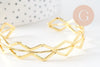 Bracelet jonc réglable lisange laiton doré 14k 50mm, x1 (G4698)