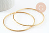 Bracelet jonc strié acier inoxydable doré 14k 60mm, bracelet résistant à l'eau, sans nickel, x1 (G9508)