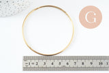 Bracelet jonc tibétain 2mm acier 201 inoxydable doré 66mm x1 (G9801)
