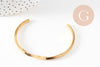 Bracelet jonc torsadé acier inoxydable doré IP 14k 68mm, x1 (G5946)