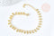 Bracelet laiton doré maille fantaisie pastille 17.5cm, x1 (G8080)