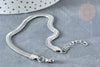 Bracelet maille serpent acier inoxydable platine, x1 (G8178)