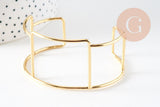 Bracelet manchette jonc réglable laiton 18k 51mm, x1 (G5261)