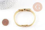 Bracelet manchette ressort laiton brut 47x60mm, x1 (G2710)