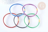 Bracelet paillettes tube plastique PVC 6,3cm, bijoux fantaisie DIY, x1 (G7228)