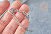 Bracelet réglable maille trombone fantaisie platine acier 304 inoxydable 14.5cm, x1 (G7885)