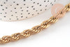 Bracelet torsadé acier doré 14k,bracelet acier chirurgical, sans nickel, 22cm, x1 (G1398)
