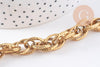 Bracelet très grosse maille acier 304 inoxydable doré IP 14k 20.5cm, x1 (G4197)