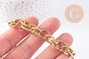 Bracelet très grosse maille acier 304 inoxydable doré IP 14k 20.5cm, x1 (G4197)