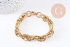 Bracelet très grosse maille acier 304 inoxydable doré IP 14k 20.5cm, x1 (G4197)