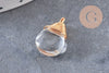 Breloque Goutte verre cuivre doré couleur mixte 18,5mm, breloque goutte verre, x1 (G8034)