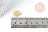 Breloque Vierge Marie ovale acier 304 inoxydable doré IP 16mm, x1 (G8993)