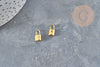 Breloque cadenas en acier 304 inoxydable 11mm,fourniture acier inoxydable pour création bijoux, x2 (G2611)