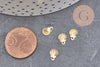 Breloque coquillage acier 304 inoxydable doré 14k 7.5mm, Pendentif coquillage sans nickel, x10 (G6014)
