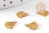 Breloque coquillage laiton, breloques laiton brut , pendentif bijoux,sans nickel, 10mm , x10 G0192