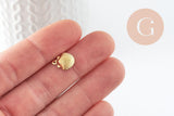 Breloque coquillage laiton, breloques laiton brut ,pendentif bijoux,sans nickel,10mm, x5 G0194