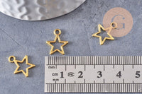 Breloque étoiles évidée zamac doré 14.5mm, x50 (G0496)