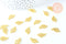 Breloque feuille zamac doré style tibétain 18mm, fournitures pour bijoux, x 10 G6962