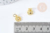 Breloque fleur tournesol laiton doré 18k 11mm, x1 (G8742)