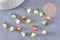 Breloque fleur verre coloré laiton doré imitation perle 15mm, x5 (G10326)