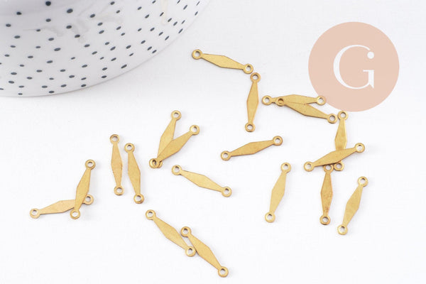 Breloque losange plein laiton brut , fournitures créatives, pendentif sans nickel,creation bijoux, connecteur laiton,18mm,x 10 (G0315)