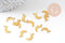 Breloque lune laiton brut 11mm, x10 (G4402)