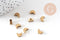 Breloque lune trou laiton brut 7mm,pendentif sans nickel pour creation bijoux x10 (G0544)