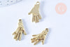 Breloque main oeil protecteur zamac doré 18k 20mm,sans nickel, pendentif chance, x1 (G6005)