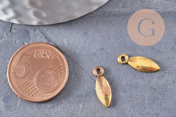 Breloque navette goutte zamac doré 15mm,x 20 (G5019)