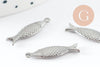 Breloque poisson acier 304 inoxydable platine 21mm, x1 (G9536)