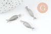 Breloque poisson acier 304 inoxydable platine 21mm, x1 (G9536)