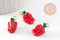 Breloque poivron émail rouge zamac doré 18mm, x1 (G9501)