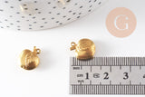 Breloque pomme laiton brut , fournitures créatives, pendentif sans nickel, pendentif geometrique,1cm, x10 G0692