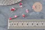 Breloque ronde agate naturelle facetée laiton platine 8.5mm, x1 (G11369)-Breloques et pendentifs-Gingerlily Perles