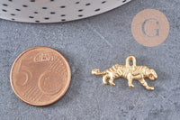 Breloque tigre zamac doré 18k 16mm x2 (G5661)