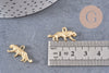 Breloque tigre zamac doré 18k, breloque félin sans nickel, pendentif panthère ,16mm x2 (G5661)